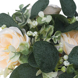 Maxbell Candle Ring Gifts Garland Greenery Wreath for Festival Dining Room Farmhouse Champagne