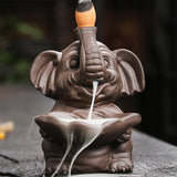 Maxbell Elephant Incense Holder Waterfall Backflow Incense Burner for Garden Desktop