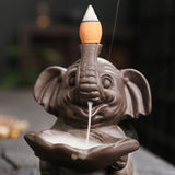 Maxbell Elephant Incense Holder Waterfall Backflow Incense Burner for Garden Desktop