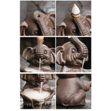 Maxbell Elephant Incense Holder Waterfall Backflow Incense Burner for Garden Desktop