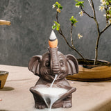 Maxbell Elephant Incense Holder Waterfall Backflow Incense Burner for Garden Desktop