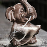 Maxbell Elephant Incense Holder Waterfall Backflow Incense Burner for Garden Desktop