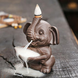 Maxbell Elephant Incense Holder Waterfall Backflow Incense Burner for Garden Desktop