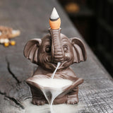 Maxbell Elephant Incense Holder Waterfall Backflow Incense Burner for Garden Desktop