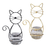 Maxbell Hydroponic Plant Vase with Cat Metal Holder for Home Bonsai Decor Desk Decor Black