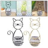 Maxbell Hydroponic Plant Vase with Cat Metal Holder for Home Bonsai Decor Desk Decor Black