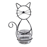 Maxbell Hydroponic Plant Vase with Cat Metal Holder for Home Bonsai Decor Desk Decor Black