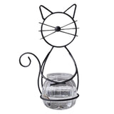 Maxbell Hydroponic Plant Vase with Cat Metal Holder for Home Bonsai Decor Desk Decor Black