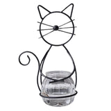 Maxbell Hydroponic Plant Vase with Cat Metal Holder for Home Bonsai Decor Desk Decor Black
