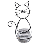 Maxbell Hydroponic Plant Vase with Cat Metal Holder for Home Bonsai Decor Desk Decor Black