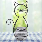 Maxbell Hydroponic Plant Vase with Cat Metal Holder for Home Bonsai Decor Desk Decor Black