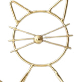 Maxbell Hydroponic Plant Vase with Cat Metal Holder for Home Bonsai Decor Desk Decor Gold