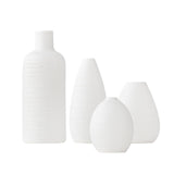 Maxbell 4x European Style Vases White Minimalist Flower Vases for Table Desktop Desk