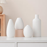 Maxbell 4x European Style Vases White Minimalist Flower Vases for Table Desktop Desk