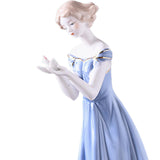 Maxbell Porcelain Lady Statue Nordic Ceramic Girl Figurine for Bedroom Cabinet Desk