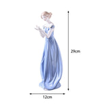 Maxbell Porcelain Lady Statue Nordic Ceramic Girl Figurine for Bedroom Cabinet Desk