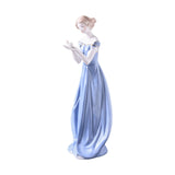 Maxbell Porcelain Lady Statue Nordic Ceramic Girl Figurine for Bedroom Cabinet Desk