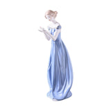 Maxbell Porcelain Lady Statue Nordic Ceramic Girl Figurine for Bedroom Cabinet Desk