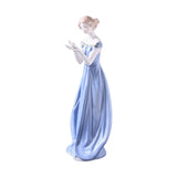 Maxbell Porcelain Lady Statue Nordic Ceramic Girl Figurine for Bedroom Cabinet Desk