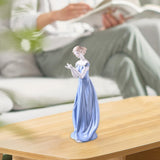 Maxbell Porcelain Lady Statue Nordic Ceramic Girl Figurine for Bedroom Cabinet Desk