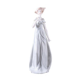 Maxbell Porcelain Lady Statue Nordic Ceramic Girl Figurine for Bedroom Cabinet Desk