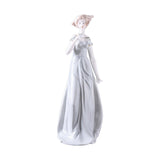 Maxbell Porcelain Lady Statue Nordic Ceramic Girl Figurine for Bedroom Cabinet Desk