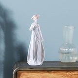 Maxbell Porcelain Lady Statue Nordic Ceramic Girl Figurine for Bedroom Cabinet Desk
