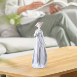 Maxbell Porcelain Lady Statue Nordic Ceramic Girl Figurine for Bedroom Cabinet Desk