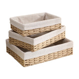 Maxbell 3Pcs Woven Baskets Rectangular Organizer Bins for Cosmetics Appetizer Snacks