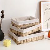 Maxbell 3Pcs Woven Baskets Rectangular Organizer Bins for Cosmetics Appetizer Snacks