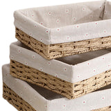 Maxbell 3Pcs Woven Baskets Rectangular Organizer Bins for Cosmetics Appetizer Snacks
