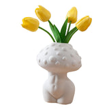 Maxbell Mushroom Lady Body Vase Minimalist Planter Vase for Tabletop Bedroom Outdoor