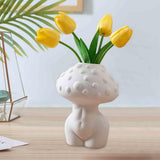 Maxbell Mushroom Lady Body Vase Minimalist Planter Vase for Tabletop Bedroom Outdoor