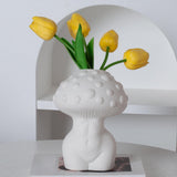 Maxbell Mushroom Lady Body Vase Minimalist Planter Vase for Tabletop Bedroom Outdoor