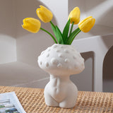 Maxbell Mushroom Lady Body Vase Minimalist Planter Vase for Tabletop Bedroom Outdoor