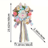 Maxbell Easter Rabbit Wreath Easter Decor Spring Wreath for Front Door Outdoor Porch