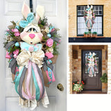 Maxbell Easter Rabbit Wreath Easter Decor Spring Wreath for Front Door Outdoor Porch
