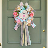 Maxbell Easter Rabbit Wreath Easter Decor Spring Wreath for Front Door Outdoor Porch