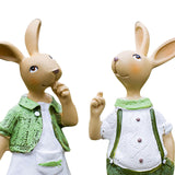Maxbell 2Pcs Standing Bunny Sculpture Yard Table Creative Garden Rabbit Statues