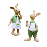 Maxbell 2Pcs Standing Bunny Sculpture Yard Table Creative Garden Rabbit Statues