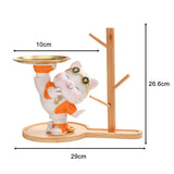 Maxbell Cat Figurine Desk Storage Tray Art Craft Ornament for Bookshelf Dining Table orange