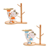 Maxbell Cat Figurine Desk Storage Tray Art Craft Ornament for Bookshelf Dining Table orange