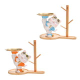 Maxbell Cat Figurine Desk Storage Tray Art Craft Ornament for Bookshelf Dining Table orange