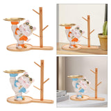 Maxbell Cat Figurine Desk Storage Tray Art Craft Ornament for Bookshelf Dining Table orange