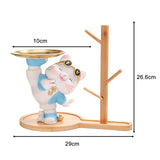 Maxbell Cat Figurine Desk Storage Tray Art Craft Ornament for Bookshelf Dining Table blue