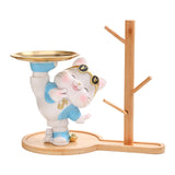 Maxbell Cat Figurine Desk Storage Tray Art Craft Ornament for Bookshelf Dining Table blue