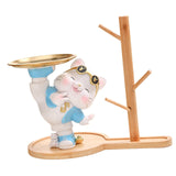 Maxbell Cat Figurine Desk Storage Tray Art Craft Ornament for Bookshelf Dining Table blue