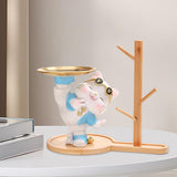 Maxbell Cat Figurine Desk Storage Tray Art Craft Ornament for Bookshelf Dining Table blue