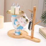 Maxbell Cat Figurine Desk Storage Tray Art Craft Ornament for Bookshelf Dining Table blue