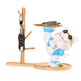 Maxbell Cat Figurine Desk Storage Tray Art Craft Ornament for Bookshelf Dining Table blue